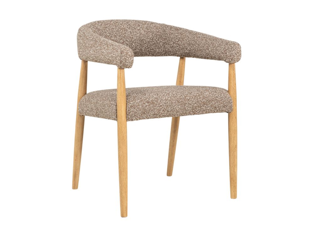 Set van 4 armstoelen AMOR - Mustard / Naturel hout C-DEZ-73-SET4