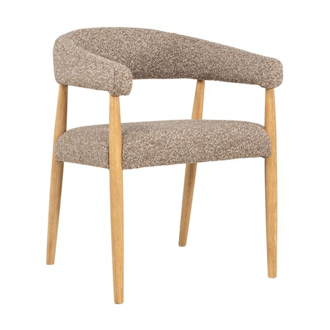 Set van 4 armstoelen AMOR - Mustard / Naturel hout