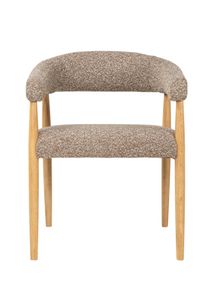 Set van 4 armstoelen AMOR - Mustard / Naturel hout C-DEZ-73-SET4