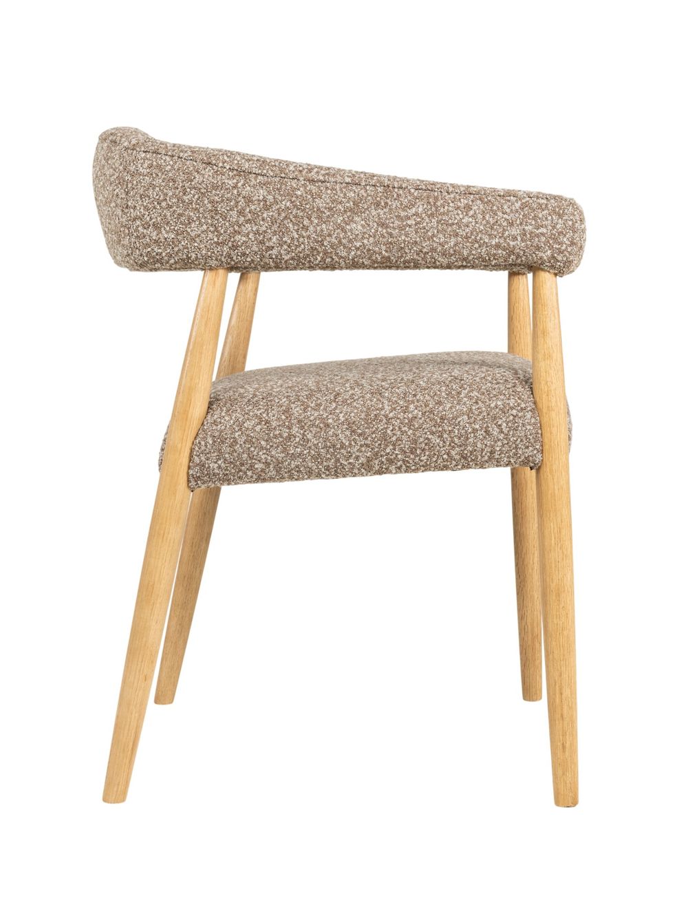 Set van 4 armstoelen AMOR - Mustard / Naturel hout C-DEZ-73-SET4