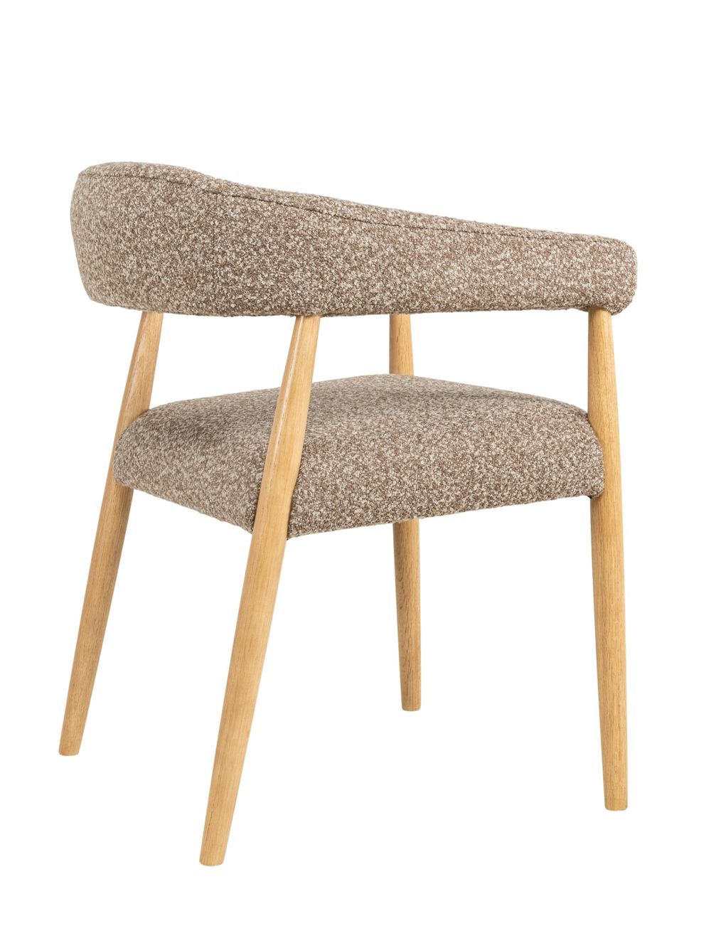 Set van 4 armstoelen AMOR - Mustard / Naturel hout C-DEZ-73-SET4