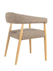 Set van 4 armstoelen AMOR - Mustard / Naturel hout C-DEZ-73-SET4