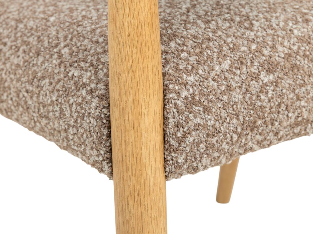 Set van 4 armstoelen AMOR - Mustard / Naturel hout C-DEZ-73-SET4
