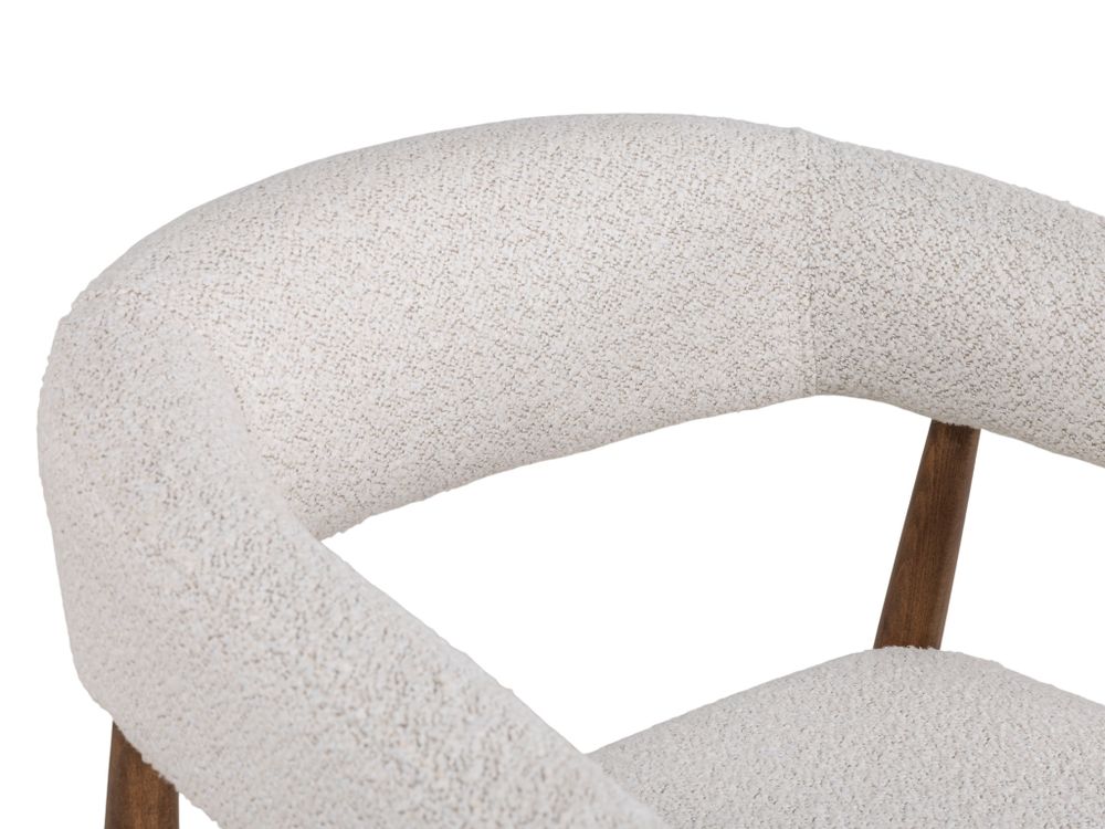 Set van 6 armstoelen AMOR - Wit / Walnoot hout C-DEZ-73-SET6