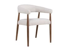 Set van 6 armstoelen AMOR - Wit / Walnoot hout C-DEZ-73-SET6