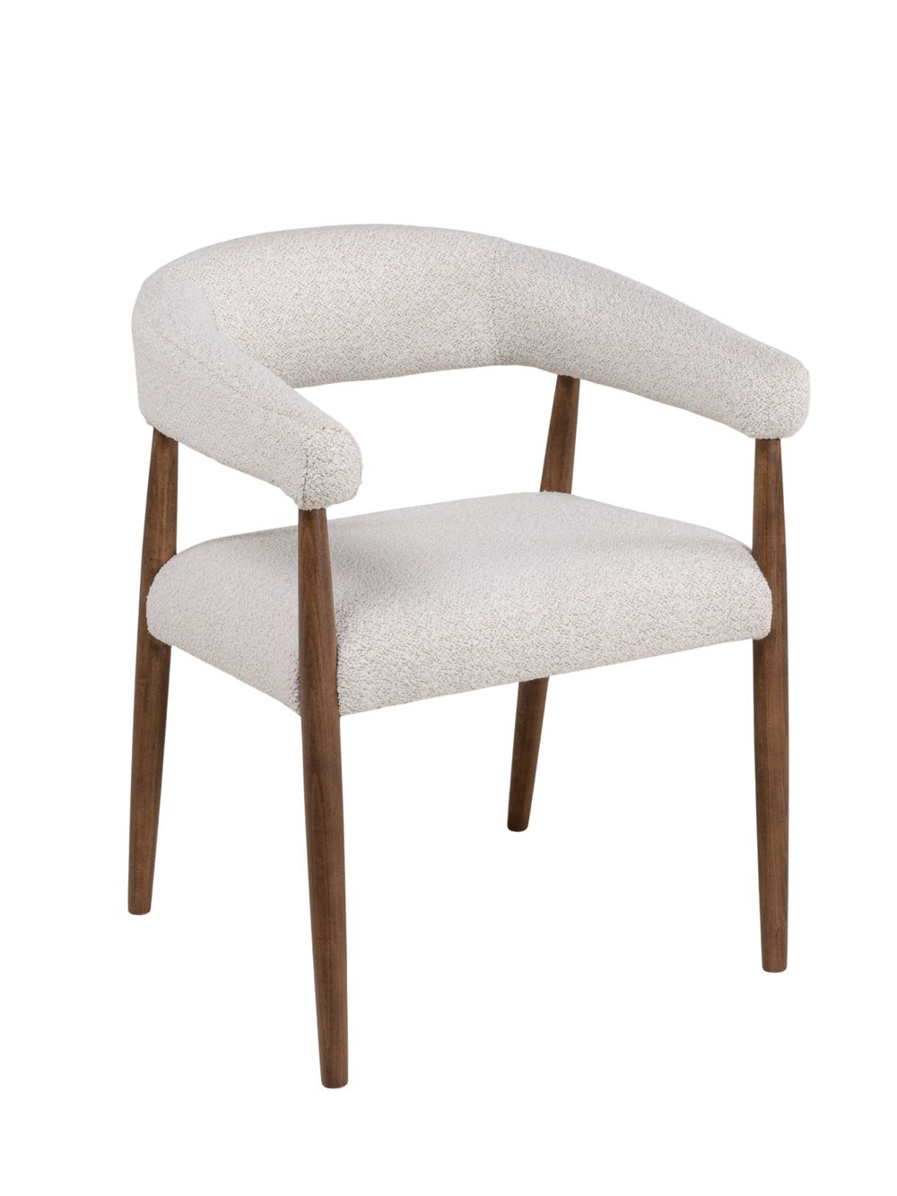 Set van 6 armstoelen AMOR - Wit / Walnoot hout C-DEZ-73-SET6
