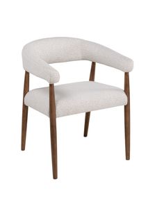 Set van 6 armstoelen AMOR - Wit / Walnoot hout C-DEZ-73-SET6