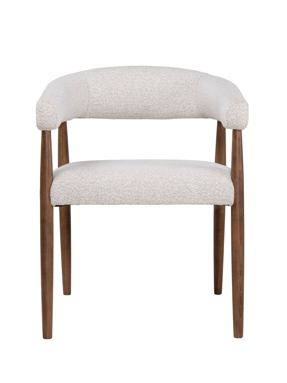 Set van 6 armstoelen AMOR - Wit / Walnoot hout C-DEZ-73-SET6