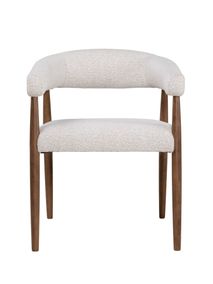 Set van 6 armstoelen AMOR - Wit / Walnoot hout C-DEZ-73-SET6