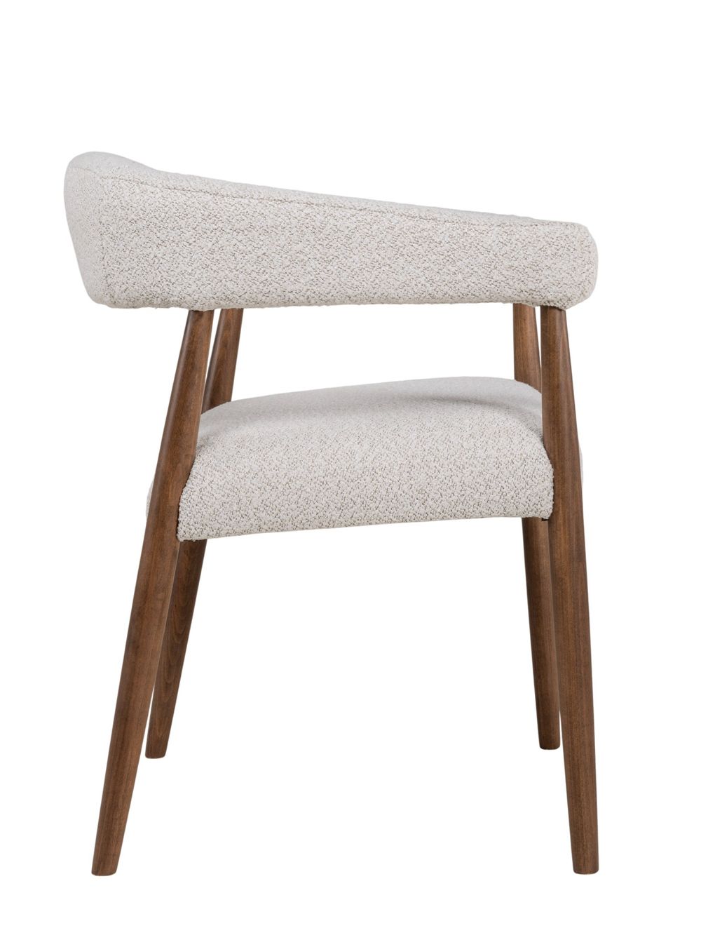 Set van 6 armstoelen AMOR - Wit / Walnoot hout C-DEZ-73-SET6