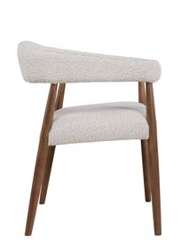 Set van 6 armstoelen AMOR - Wit / Walnoot hout C-DEZ-73-SET6