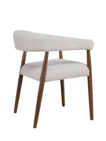 Set van 6 armstoelen AMOR - Wit / Walnoot hout C-DEZ-73-SET6