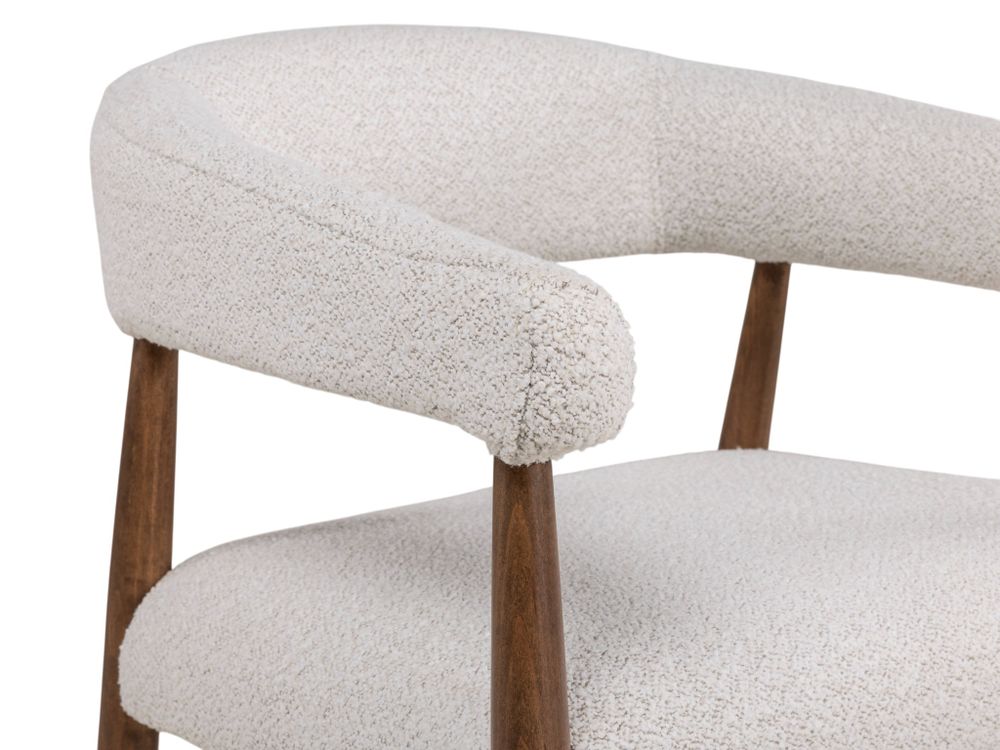 Set van 6 armstoelen AMOR - Wit / Walnoot hout C-DEZ-73-SET6