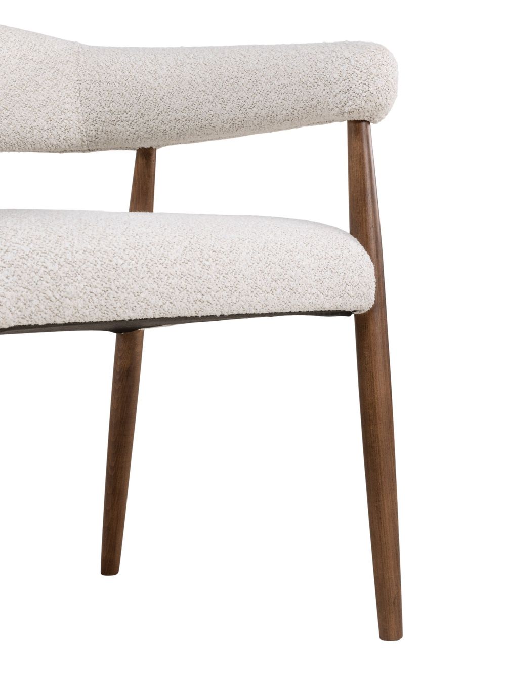 Set van 6 armstoelen AMOR - Wit / Walnoot hout C-DEZ-73-SET6