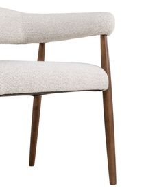 Set van 6 armstoelen AMOR - Wit / Walnoot hout C-DEZ-73-SET6