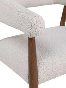 Set van 6 armstoelen AMOR - Wit / Walnoot hout C-DEZ-73-SET6