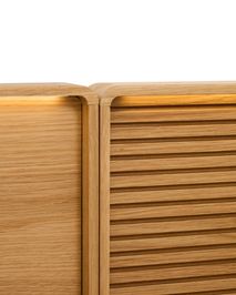 Bed met 2 nachtkastjes NORLEN - Naturel eikenfinee KAV M00085W10