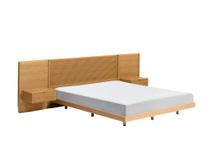 Bed met 2 nachtkastjes NORLEN - Naturel eikenfinee KAV M00085W10