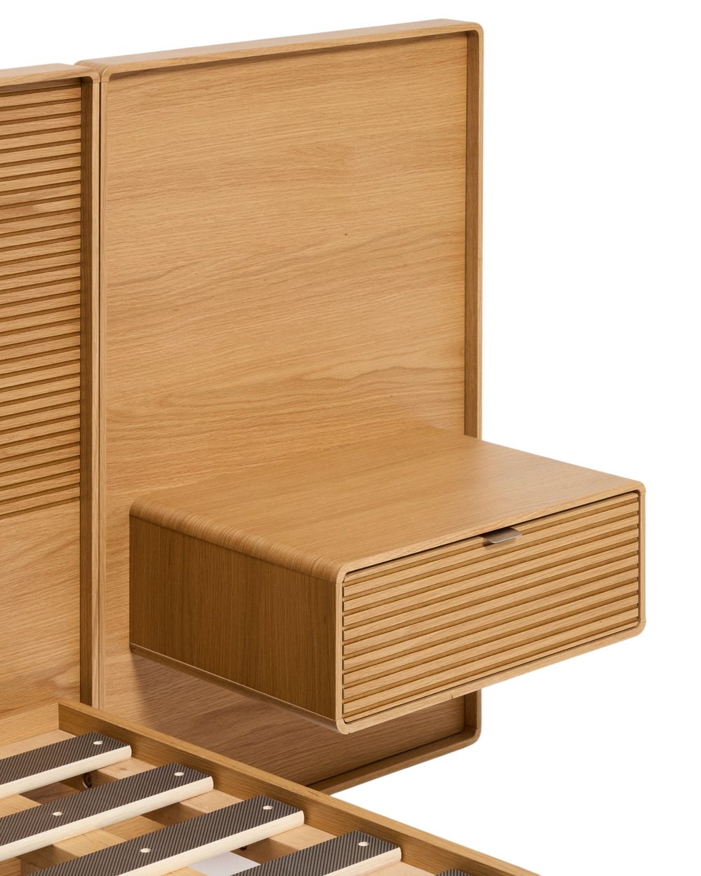 Bed met 2 nachtkastjes NORLEN - Naturel eikenfinee KAV M00084W10