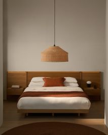 Bed met 2 nachtkastjes NORLEN - Naturel eikenfinee KAV M00084W10