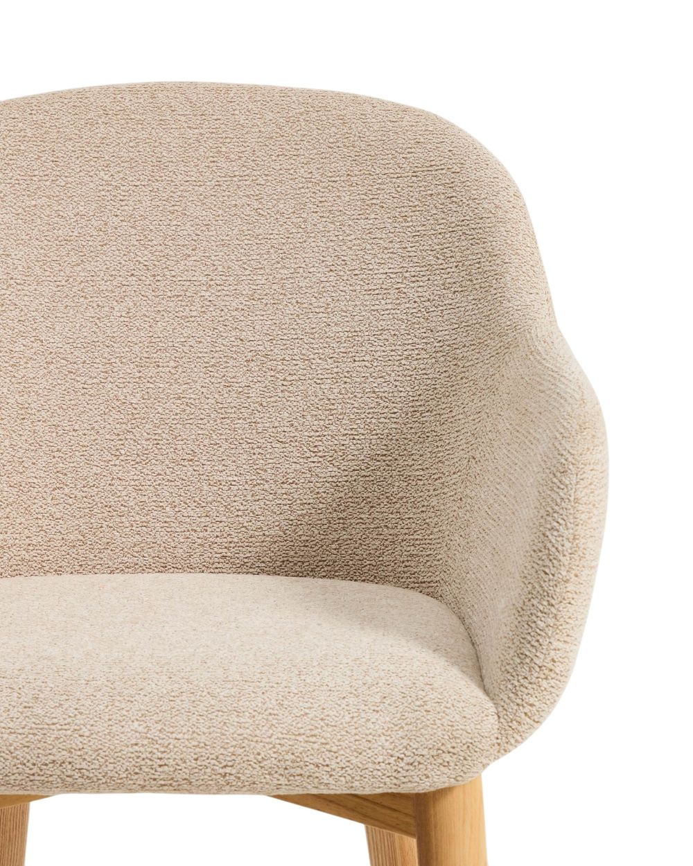 Armstoel MEILA - Beige stof / Massief essenhout KAV C00567UP12