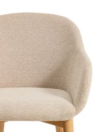 Armstoel MEILA - Beige stof / Massief essenhout KAV C00567UP12