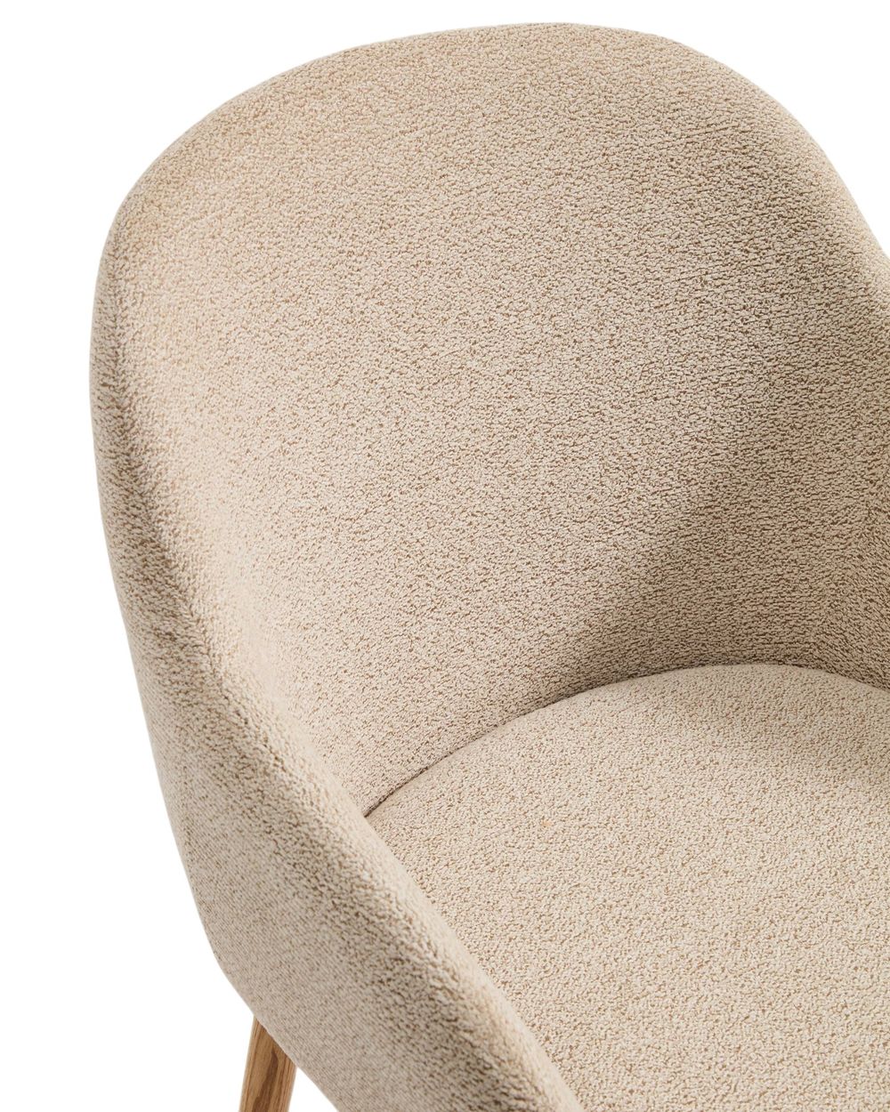 Armstoel MEILA - Beige stof / Massief essenhout KAV C00567UP12