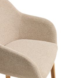Armstoel MEILA - Beige stof / Massief essenhout KAV C00567UP12
