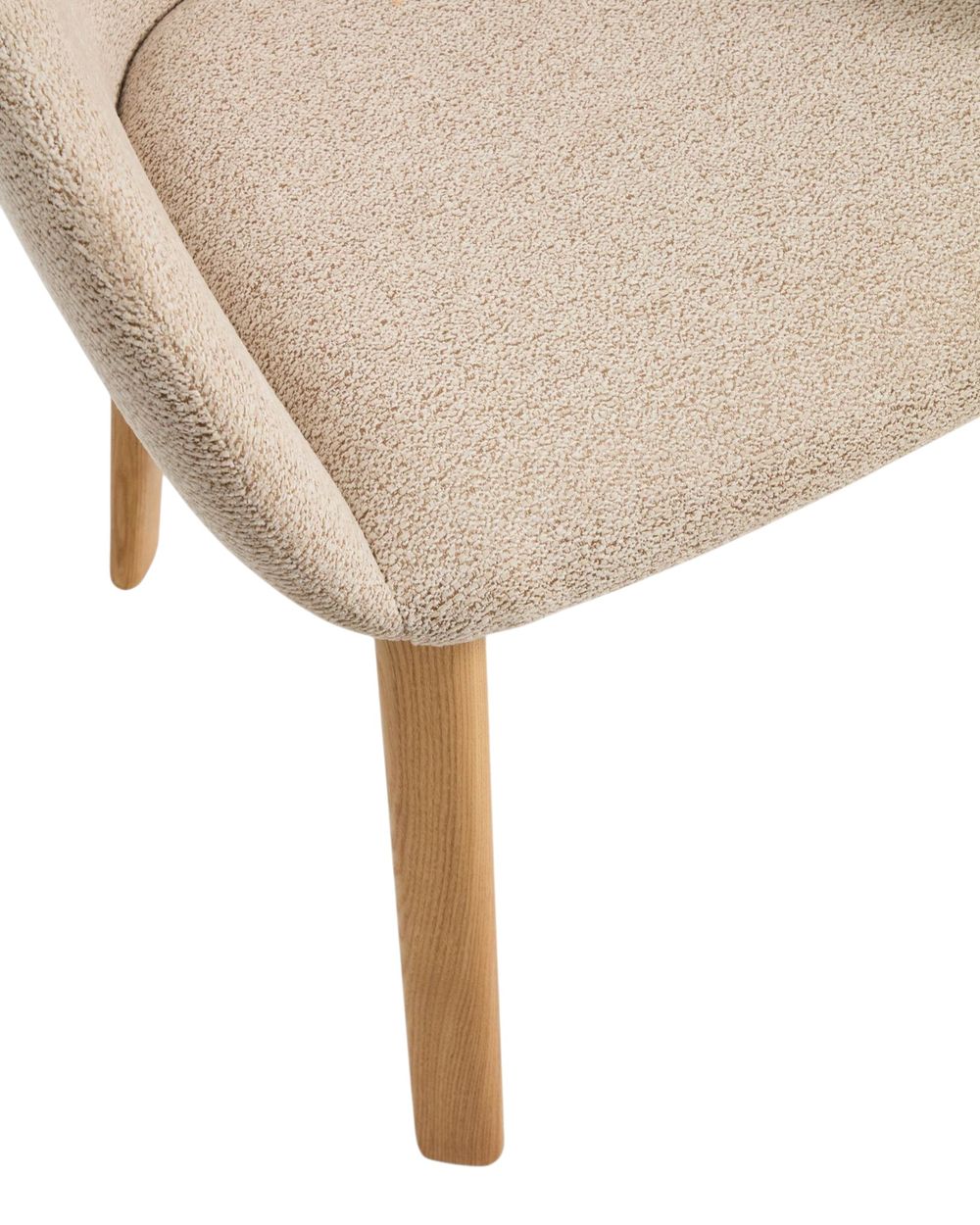 Armstoel MEILA - Beige stof / Massief essenhout KAV C00567UP12