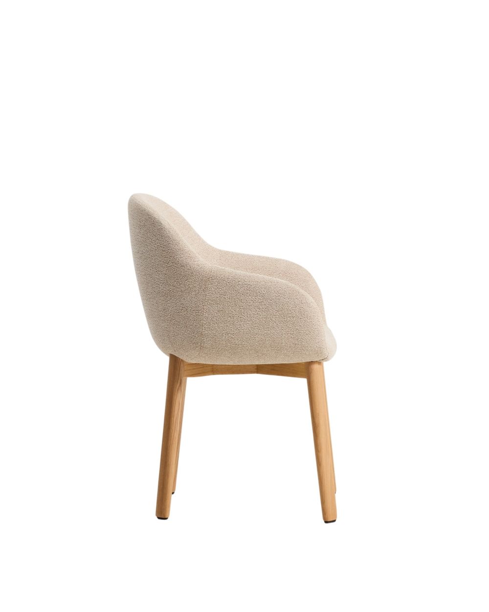 Armstoel MEILA - Beige stof / Massief essenhout KAV C00567UP12