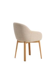 Armstoel MEILA - Beige stof / Massief essenhout KAV C00567UP12