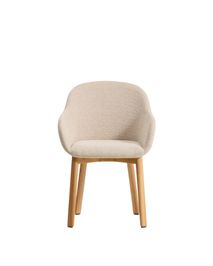 Armstoel MEILA - Beige stof / Massief essenhout KAV C00567UP12