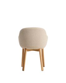 Armstoel MEILA - Beige stof / Massief essenhout KAV C00567UP12