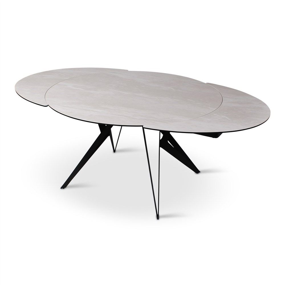Uitschuifbare tafel BOLETA - Beige keramiek VDC TA-01710