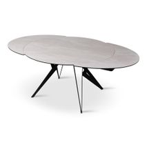 Uitschuifbare tafel BOLETA - Beige keramiek VDC TA-01710