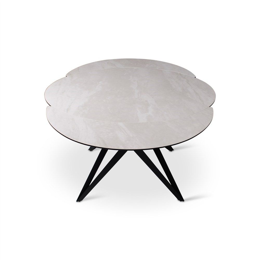 Uitschuifbare tafel BOLETA - Beige keramiek VDC TA-01710