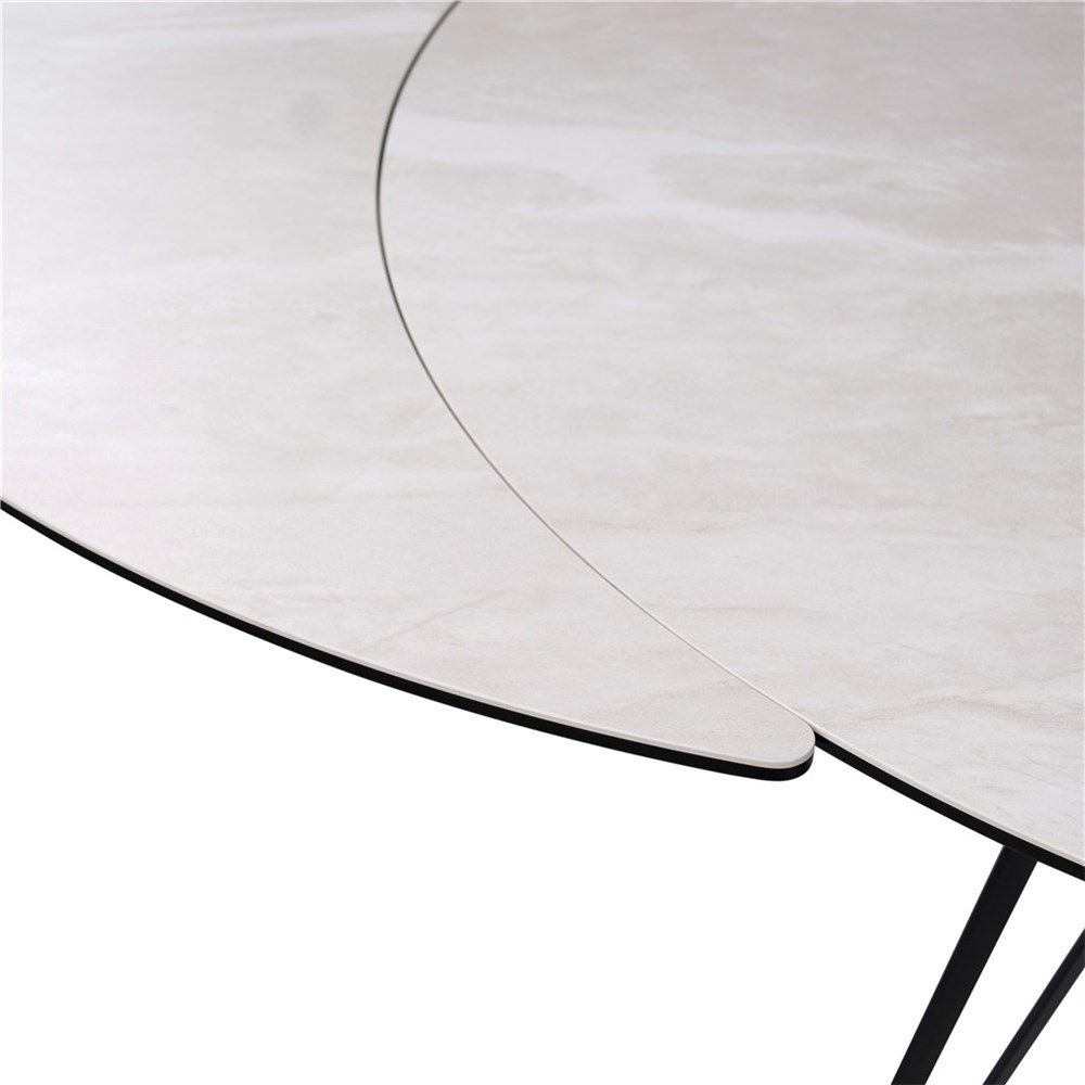 Uitschuifbare tafel BOLETA - Beige keramiek VDC TA-01710