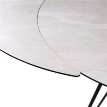 Uitschuifbare tafel BOLETA - Beige keramiek VDC TA-01710