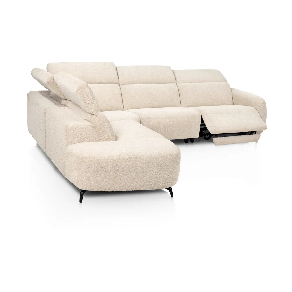 Hoekzetel RIMINI met elektr. relaxen - Crème XOO 56056-CRE