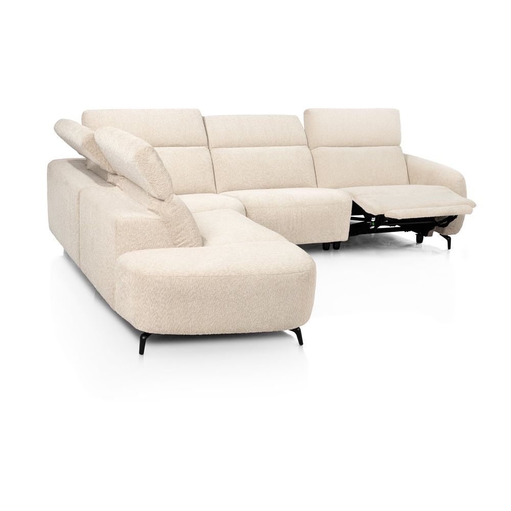 Hoekzetel RIMINI met elektr. relaxen - Crème XOO 56056-CRE