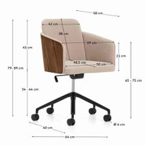 Bureaustoel MADAI - Bruin/Essenfineer notelaar KAV C0200001KY10