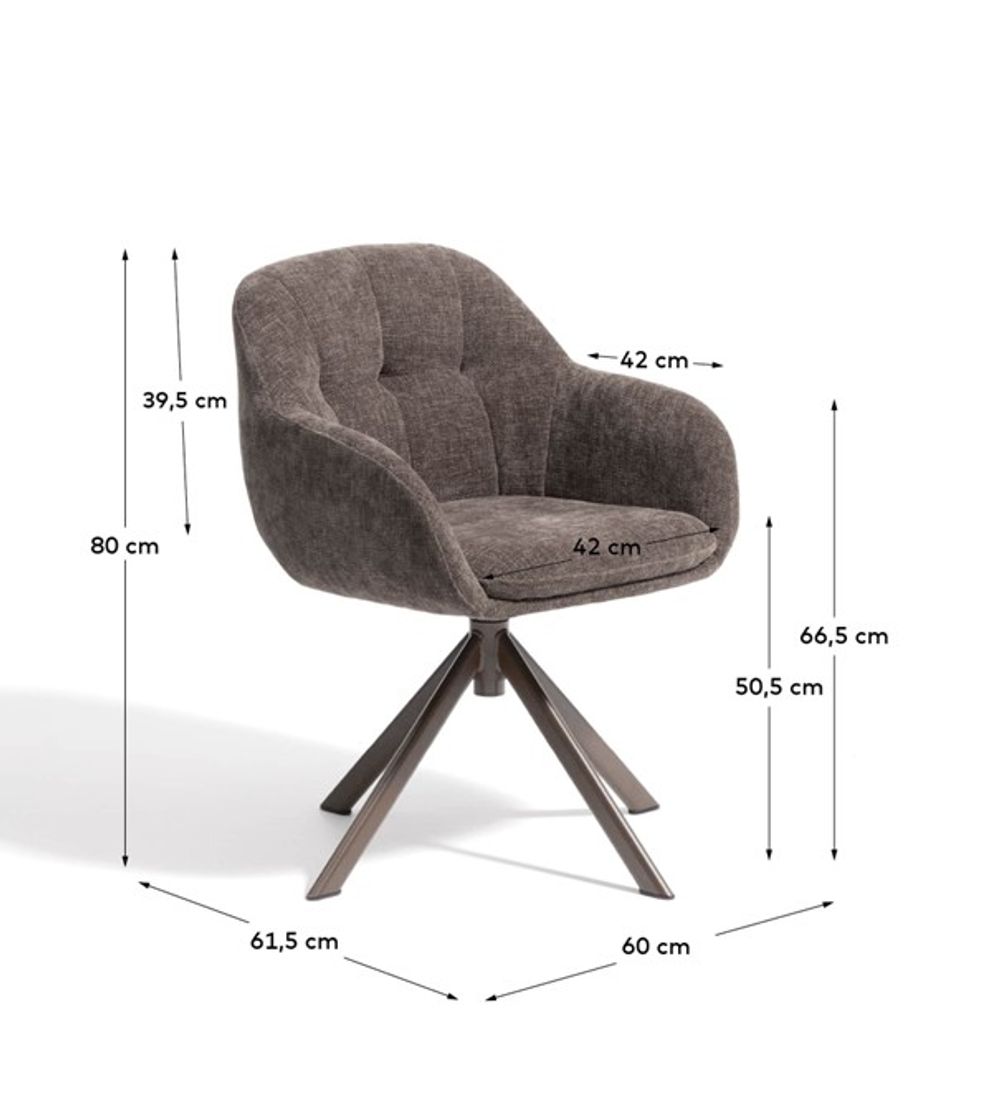Draaibare armstoel DORINA - Bruin KAV C00525UP09