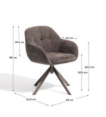 Draaibare armstoel DORINA - Bruin KAV C00525UP09
