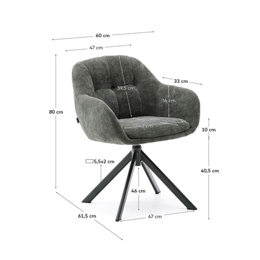 Draaibare armstoel DORINA - Bruin KAV C0100236JO19