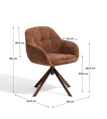 Draaibare armstoel DORINA - Bruin KAV C00512UP10
