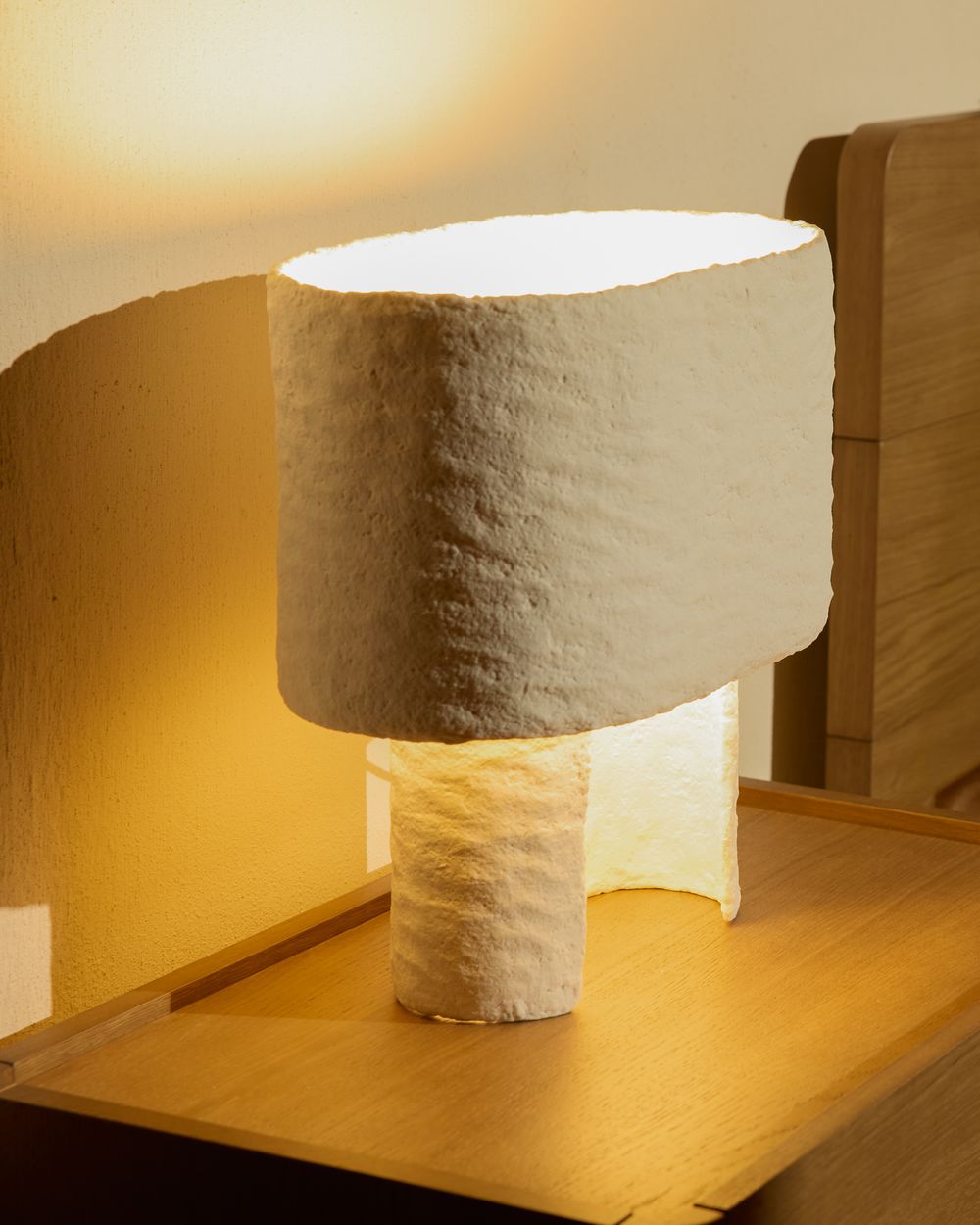Tafellamp BEDALA - Wit papier-maché KAV L00303CP05