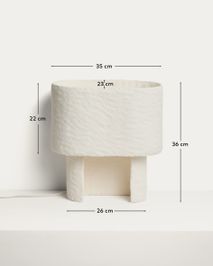 Tafellamp BEDALA - Wit papier-maché KAV L00303CP05