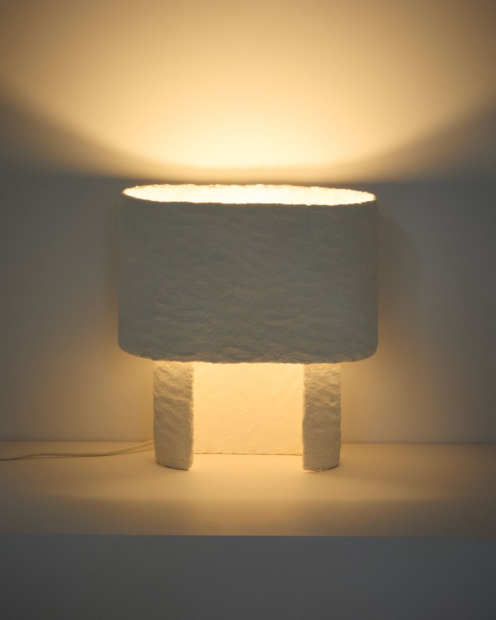 Tafellamp BEDALA - Wit papier-maché KAV L00303CP05
