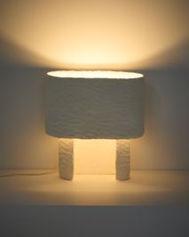 Tafellamp BEDALA - Wit papier-maché KAV L00303CP05