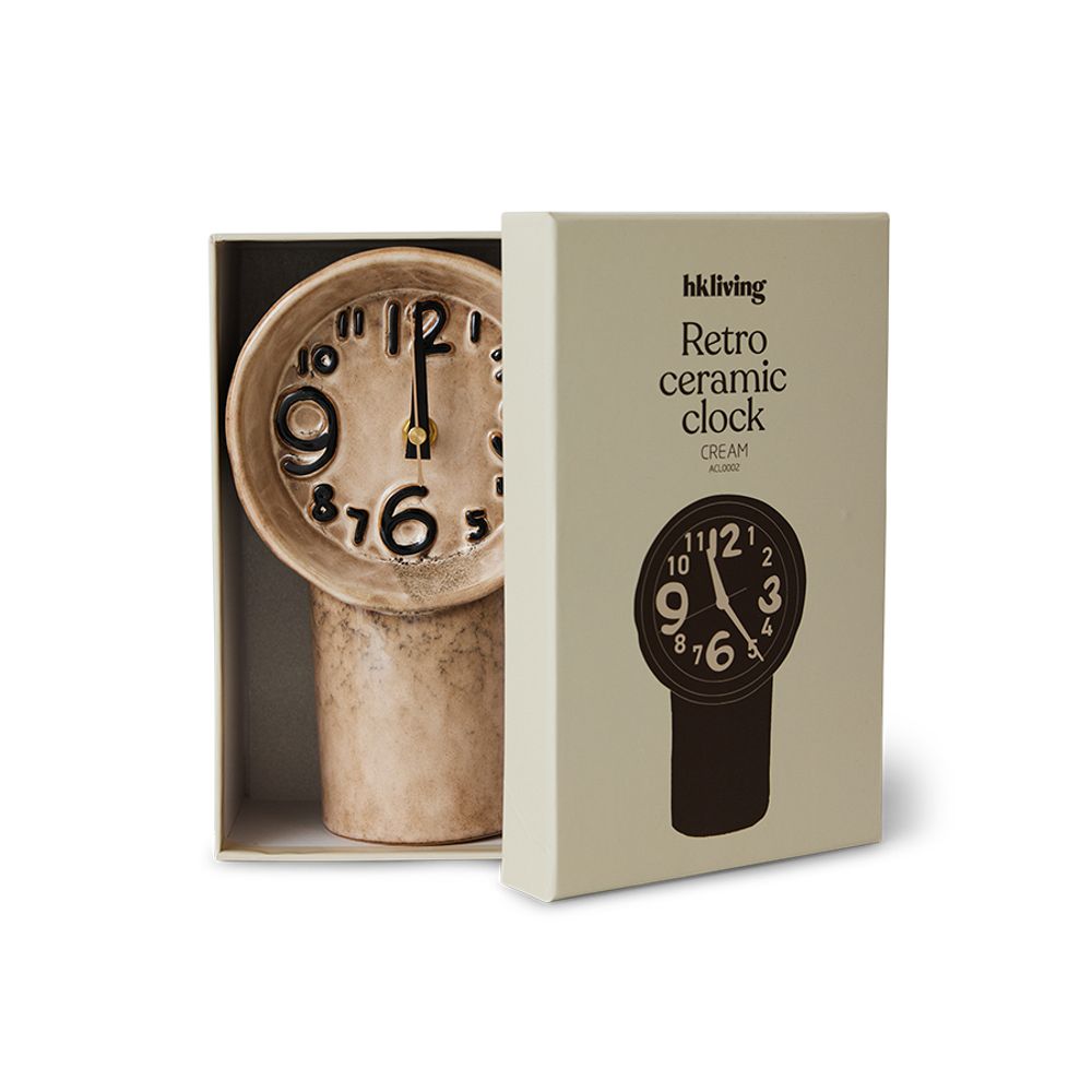 Klok RETRO CERAMIC - Chroom HKI ACL0002
